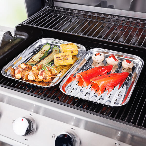 Edelstahl-Grillschalen 2er-Set