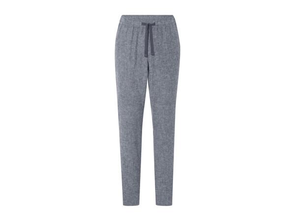 Livergy Men's Linen Blend Trousers - Grey