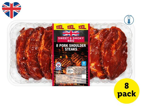8 Sweet & Smoky BBQ British Pork Shoulder Steaks