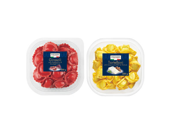 Färsk fylld pasta