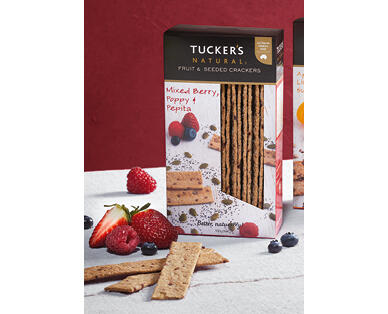 Tucker's Natural Fruit & Seeded Crackers – Mixed Berry, Poppy & Pepita 100g