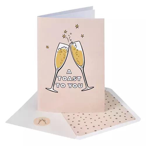 5" x 7" Greeting Card - A Toast To You