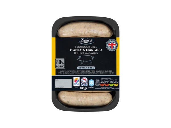 Deluxe 6 Outdoor Bred Honey & Mustard British Sausages