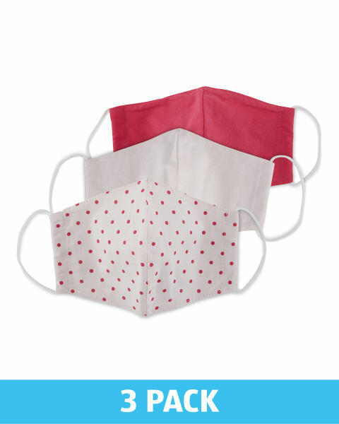 Adults Pink Face Coverings 3 Pack