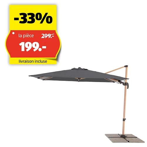 BRELLACO Parapluie suspendu aspect bois 200 x 300 cm, 410261840HD