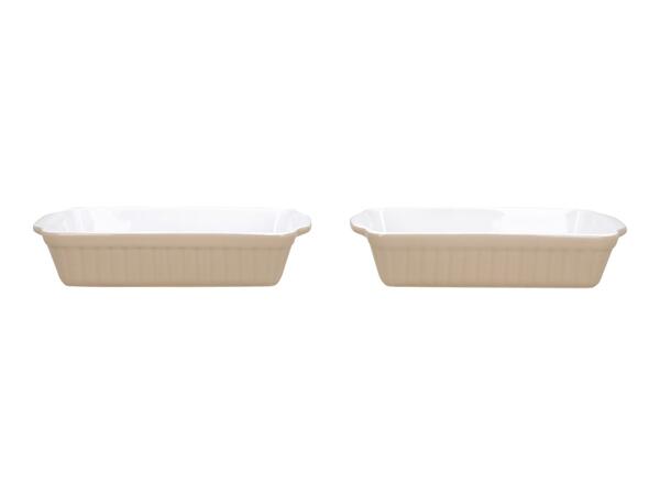 Silvercrest Beige Small Stoneware Oven Dishes - Set of 2