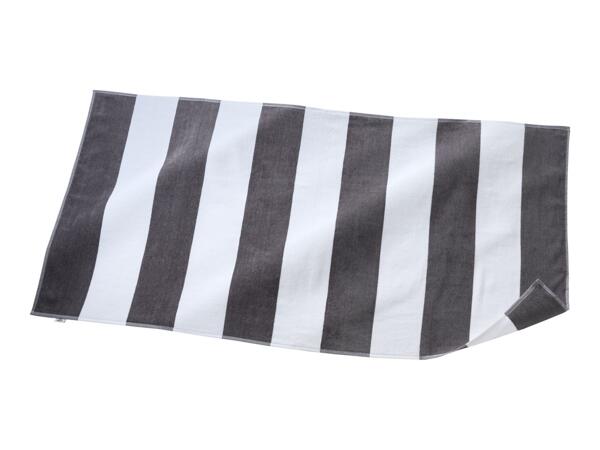 Crivit Grey & White-Striped Beach Towel