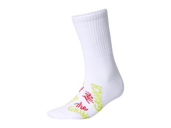 Adults' White/Green/Grey Grinch Socks - 3 Pairs