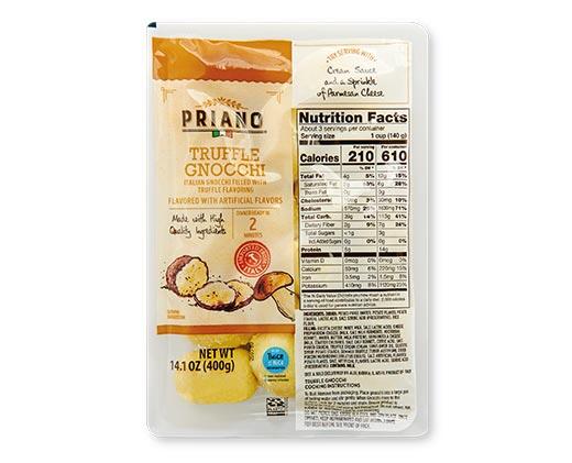 Priano 
 Filled Gnocchi Truffle or Tomato & Mozzarella