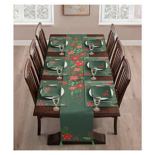 17" x 17" Holiday Napkin Set - Floral, 6 pack