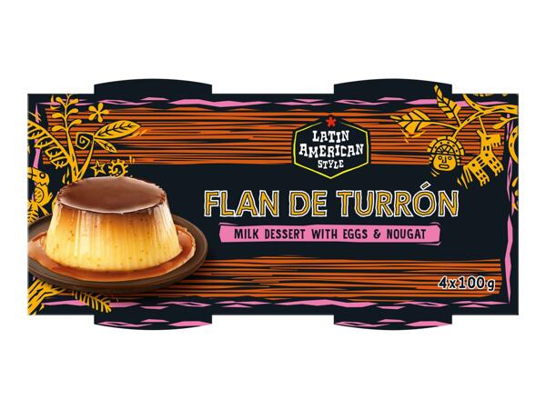 Latin American Style Flan Turrón Dessert