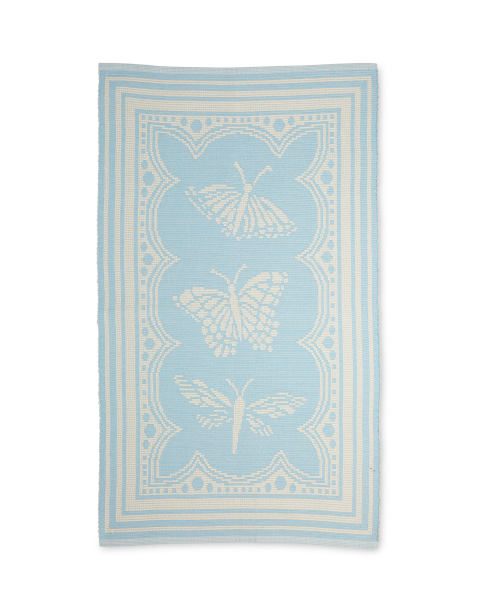 Blue Framed Butterfly Rug
