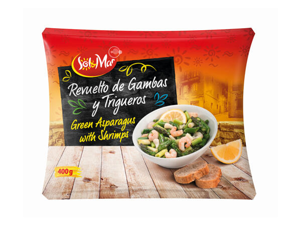 Revuelto de Gambas y Trigueros