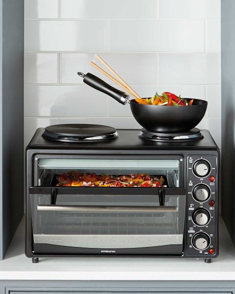 Ambiano Black Mini Oven with Hob