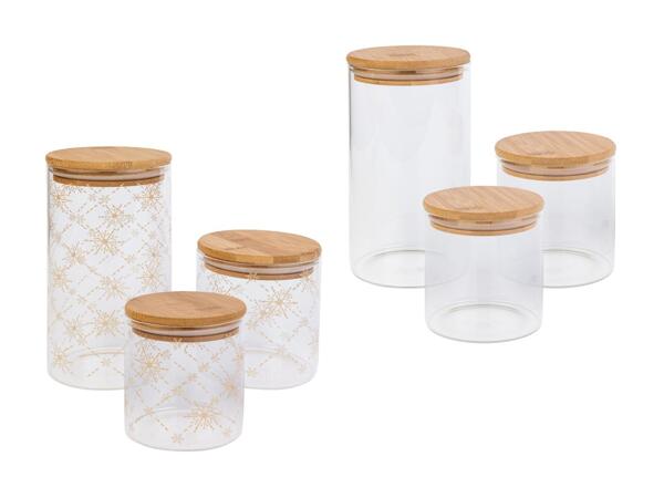 Bocaux de conservation en verre, 3 pièces