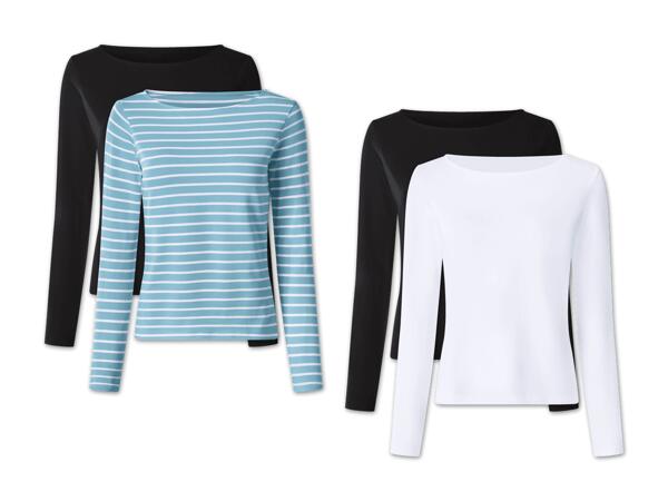 Damen Langarmshirt, 2 Stück