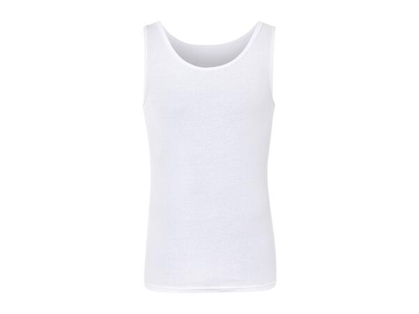 Livergy Men's White Ribbed Vests - 3 Pack