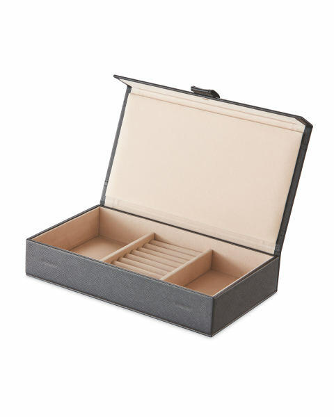 Black 2 Compartment Jewellery Case