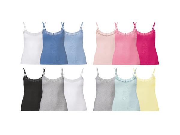 Esmara Lingerie Linnen med smala axelband, 3-pack