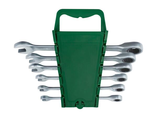Ratchet spanner set, 5 or 6 pieces