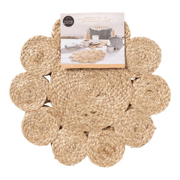 HOME CREATION(R) 				Sets de table en jute, 2 pcs