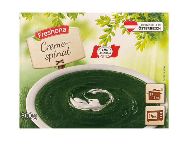 Cremespinat oder passierter Spinat
