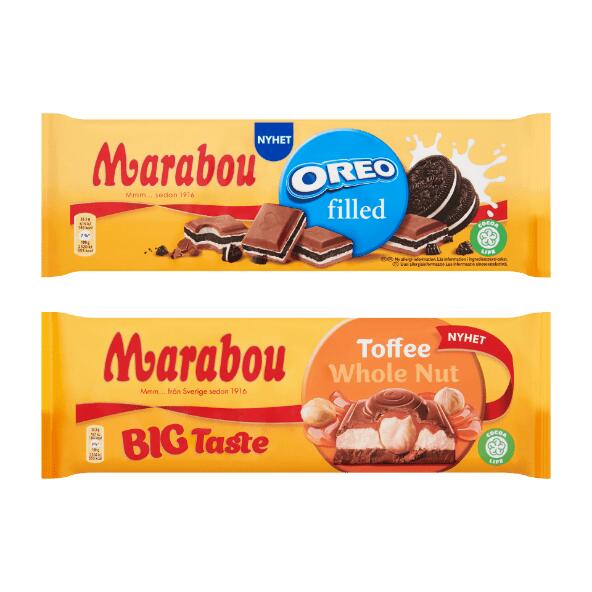 MARABOU 	 				Toffee Wholenut eller Oreofyld