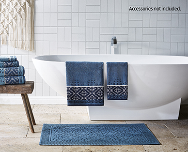 Luxury Jacquard Woven Cotton Bath Mat