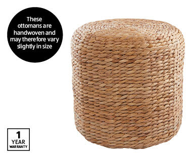 Natural Water Hyacinth Ottoman