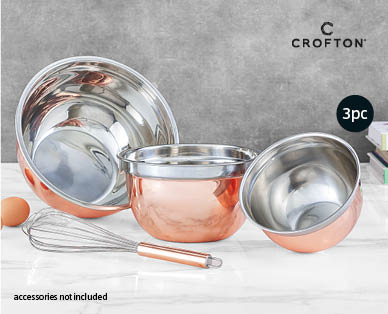 Copper Mixing Bowls 3 Piece