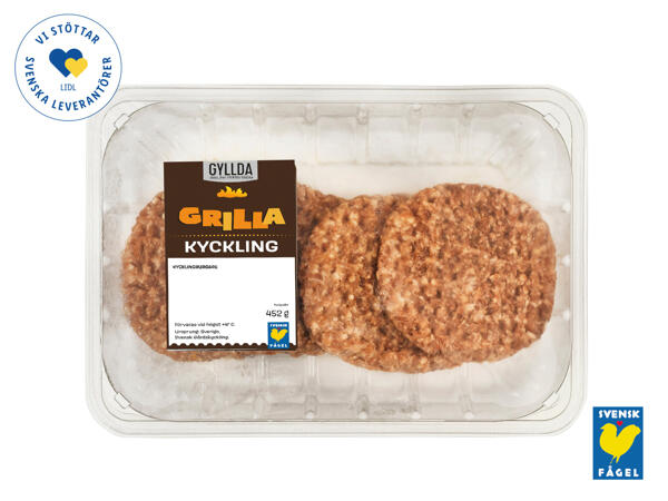 Färska kycklingburgare