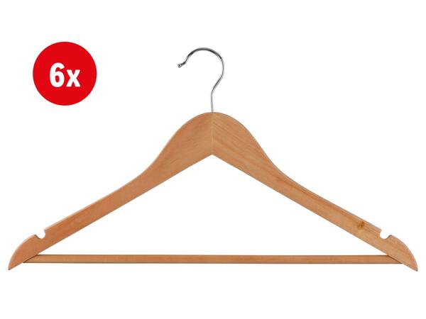 Wooden hangers, 2 or 6 pieces