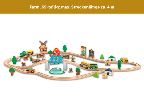 Holzeisenbahn-Set