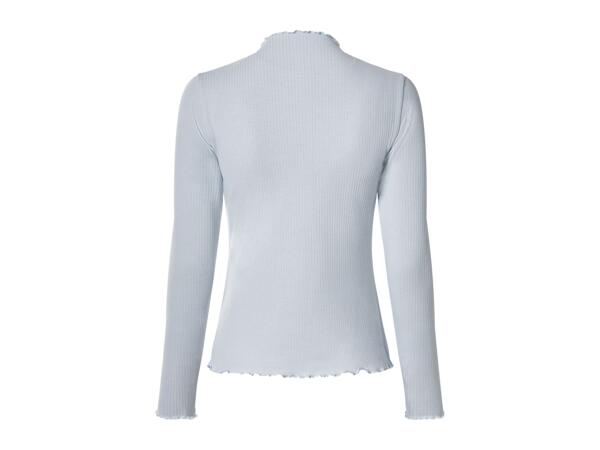 Esmara Ladies' Blue Long Sleeve Ribbed Tops - 2 Pack