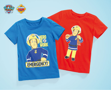 FIREMAN SAM/PAW PATROL Kleinkinder-T-Shirt, Doppelpkg.