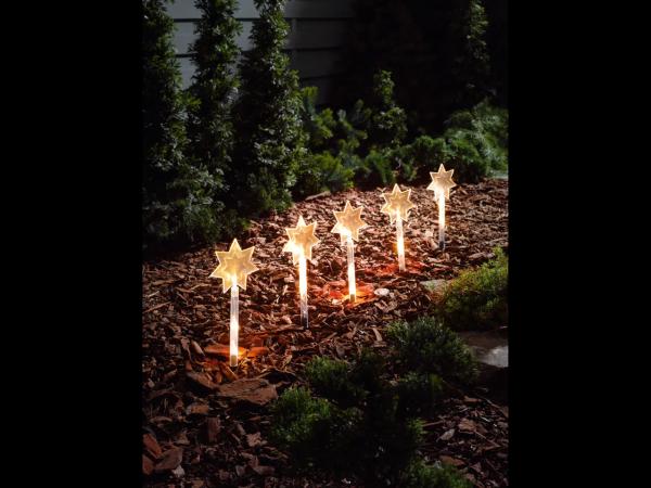 LED Stake Lights With Ground Spike, 4 or 5 Pieces