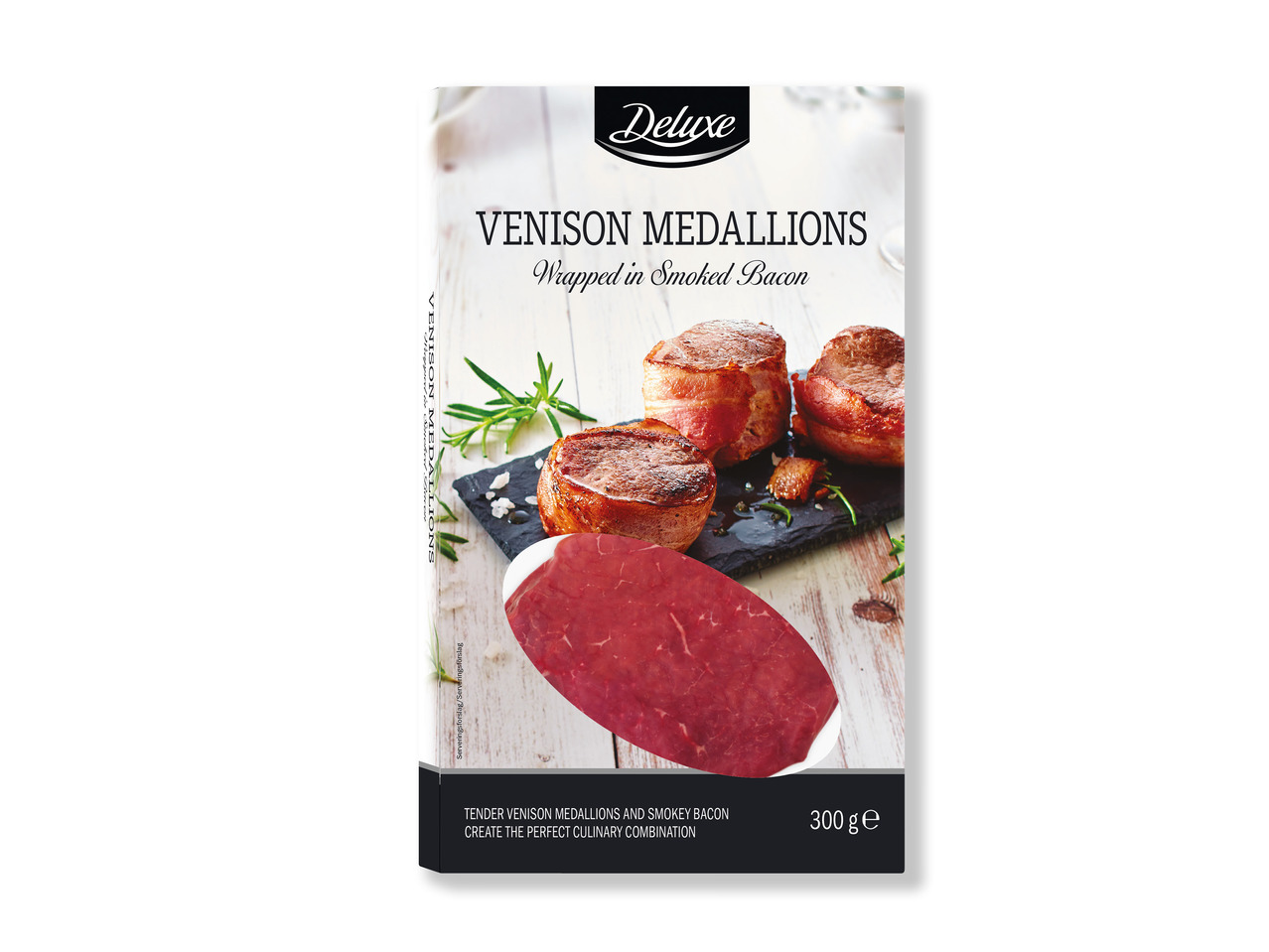 DELUXE Krondyrsmedaljoner med bacon