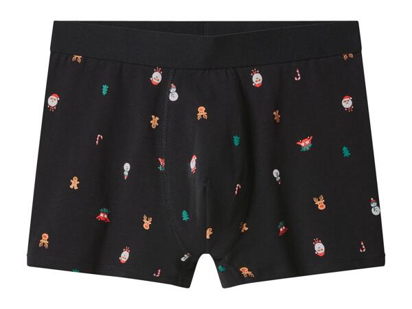 Esmara Men Men's Black & Red Christmas Boxers - 3 Pack
