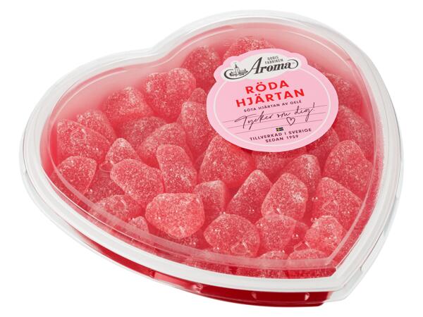 Aroma röda geléhjärtan