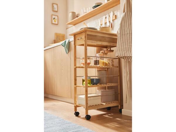 Bamboo kitchen trolley