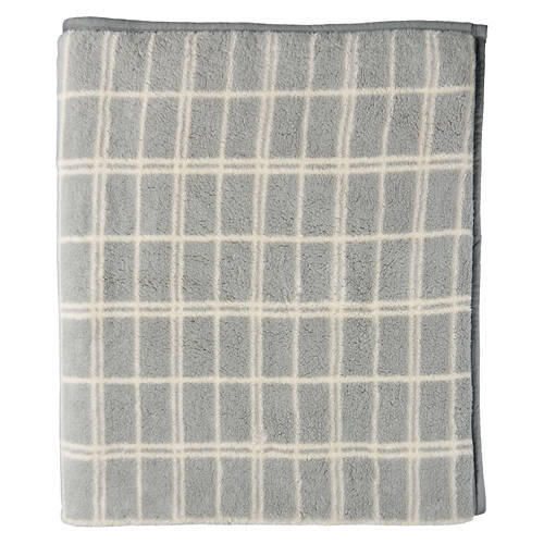60" x 70" Feather Soft Throw - Gray Windowpane