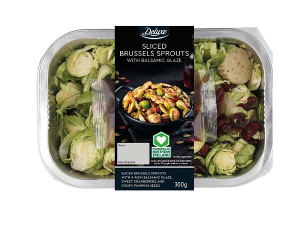 Sliced Brussels Sprouts with Balsamic Glaze & Cranberry