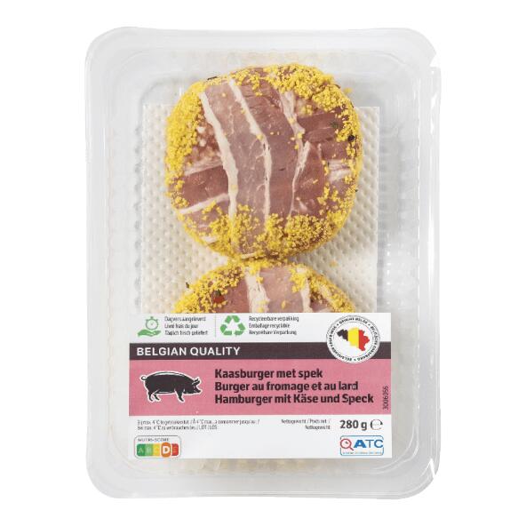 Burger au fromage et au lard, 2 pcs