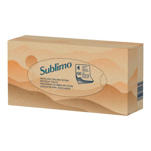 SUBLIMO(R) 				Taschentücher aus recycelten Fasern, 100 St.