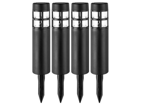 LED solar lights with ground spike, 4 pieces