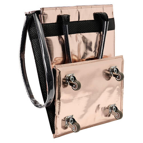 Foldable Rolling Tote - Rose Gold Metallic