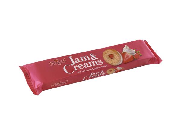 Jam and creams biscuits