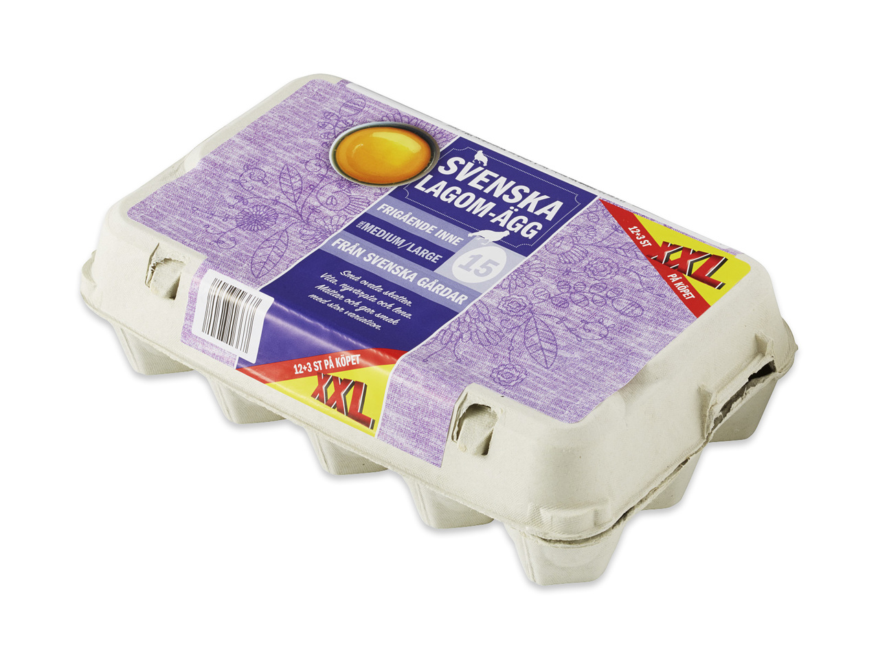 Ägg 15-pack medium/large