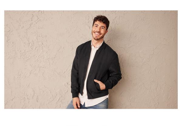 Men's faux suede bomber jacket