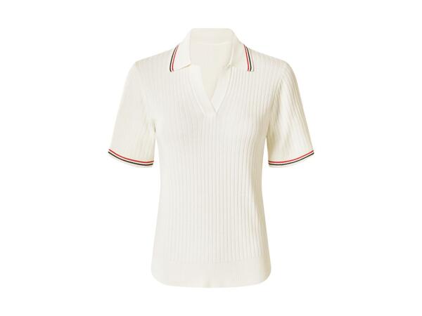 ESMARA Ribstrikket poloshirt